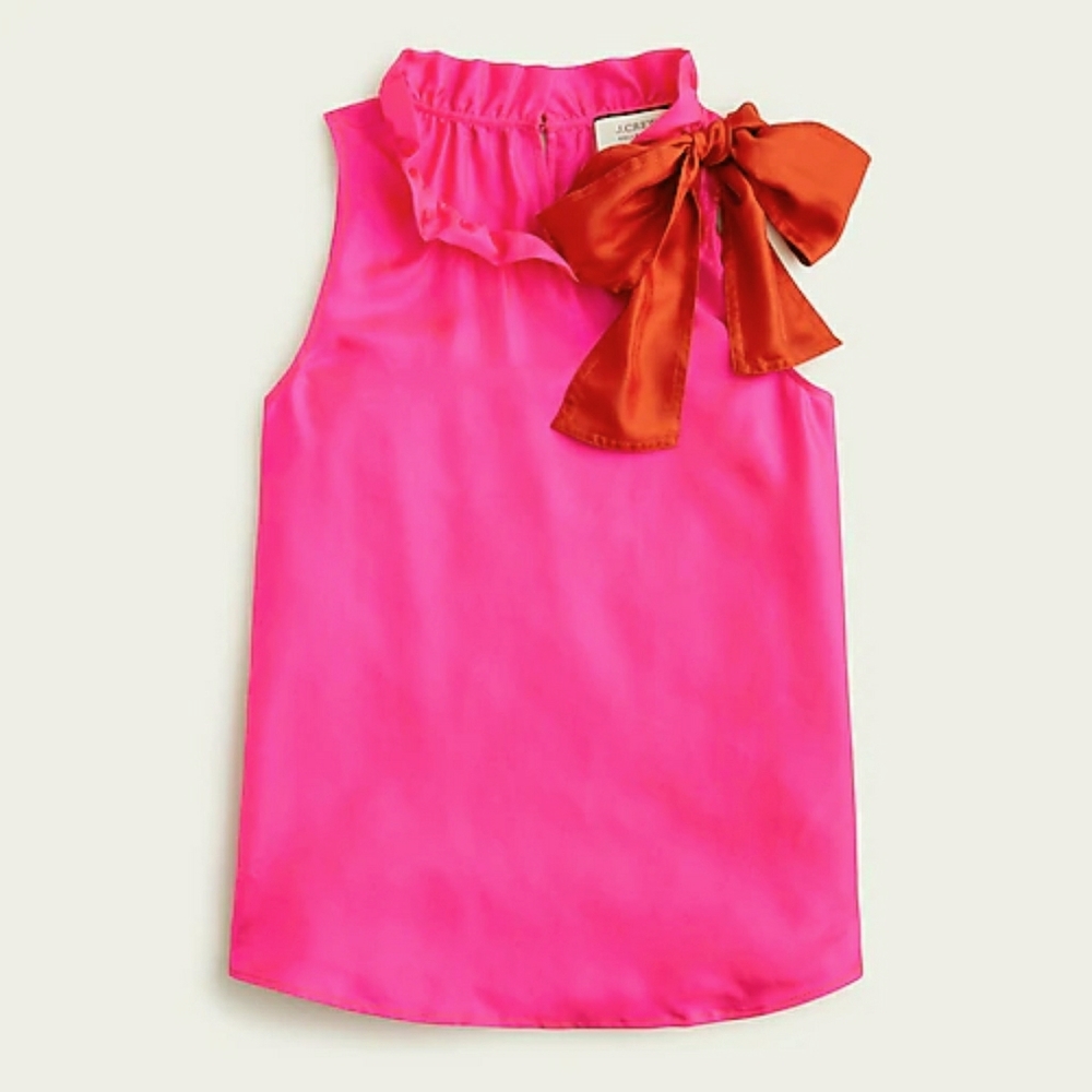 J. Crew New With Tags Silk Top with Bow